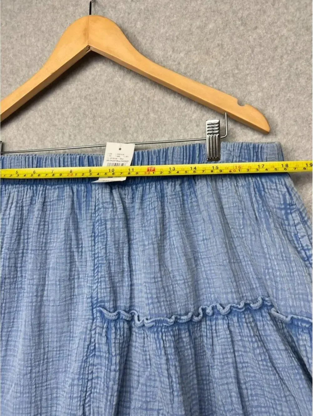 NWT Lane Bryant Double Gauze Tiered Maxi Skirt 18/20 Blue Coastal Grandma Boho